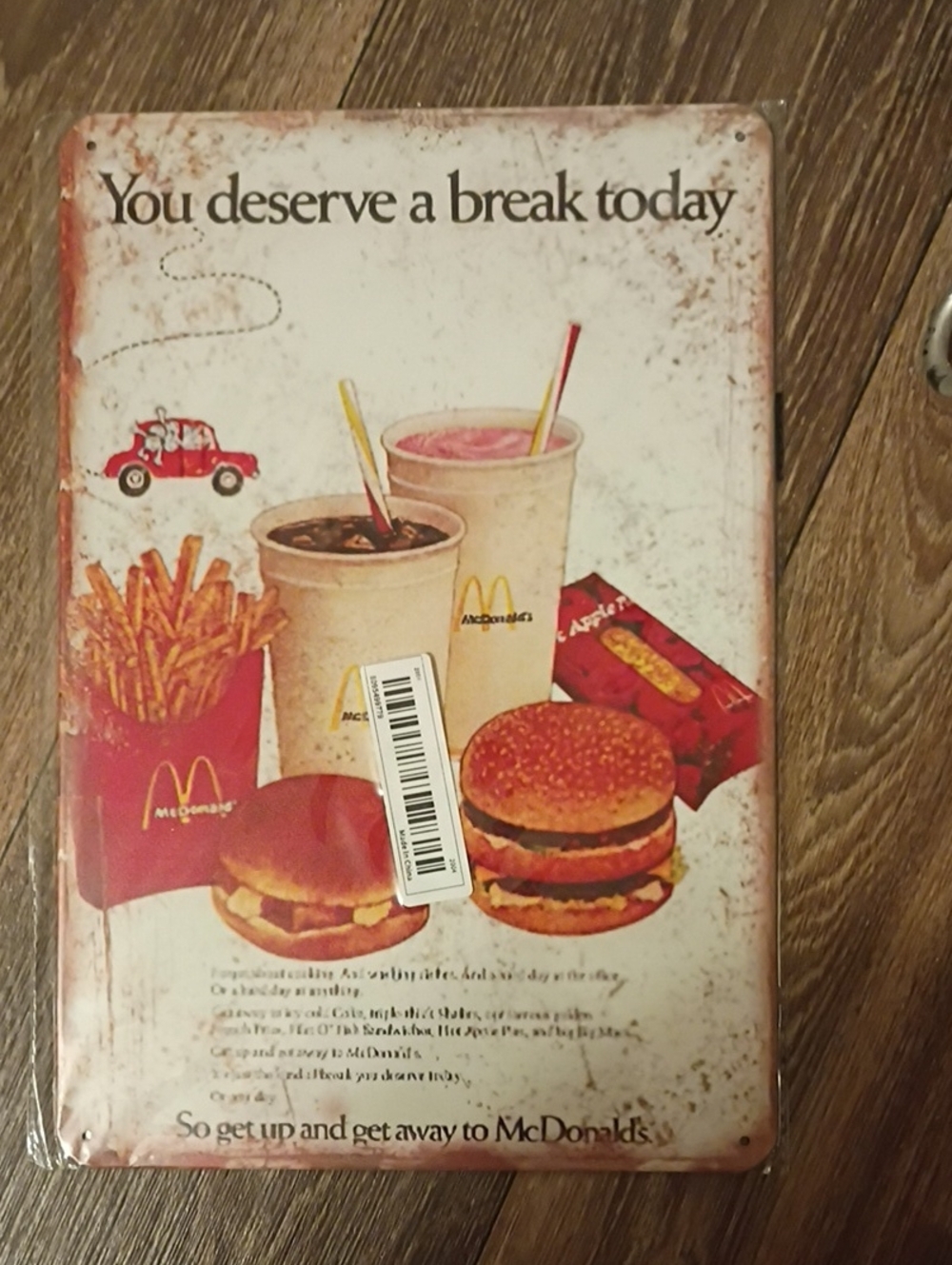 NWT Vintage Retro McDonald's Metal Tin Sign 8x12 Decor